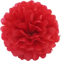 10 Papier Pompons 20cm SET, Farbauswahl:rot 250