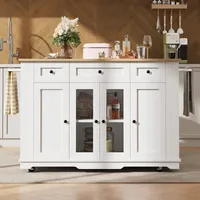 Kücheninsel, abnehmbare Trennwände, Küchenschrank, Esszimmerwagen mit Arbeitsplatte, Buffetschrank, Esszimmerwagen mit Holzmaserung