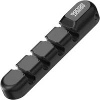 AdroitGoods Cable Organiser Black - Pro 5 kabelů - Samolepicí klipy - Držák kabelů - Správa kabelů