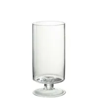 J-Line - Windlicht auf Fuß 'Rundes Glas' - Transparent - Groß