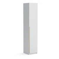Kleiderschrank 1-türig, 45cm breit, weiß matt, Pablo gold