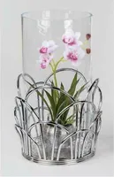 Deko Windlicht Kerzenhalter Vase WILI B. Metall m. Glaseinsatz H.21cm Formano