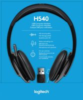 Logitech USB Headset H540 - zestaw słuchawkowy - nauszny - przewodowy