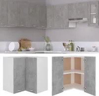 vidaXL Eckhängeschrank Lyon Betongrau 57x57x60 cm Holzwerkstoff