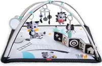 Tiny Love Black&White Gymini, 2-in-1 Spielmatte Baby mit Musik, 0+ Monate, Spieldecke Baby, 18 Aktivitäten, interaktive Musikspielfigur, Magical Tales