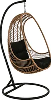 Dehner Hängesessel Venezia, ca. 197 x 82.5 x 101.5 cm, Stahl/Polyester, schwarz/beige