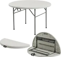 Harbour Housewares Runder klappbarer Tisch auf Böcken – 120 cm – Weiß