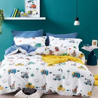 Bettwäsche 135x200 Kinder für Junge und Mädchen Baumwolle mit Süß Muster und Reißverschluss