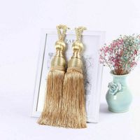 2pcs Vorhang Raffhalter Seil Tie Rücken Quaste Vorhänge Binden Gold