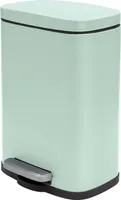 Spirella Kosmetikeimer 5 Liter Edelstahl mit Absenkautomatik und Inneneimer "Akira" Badezimmer Mülleimer Softclose Abfalleimer Ice Grün