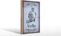 Dřevěná cedule alkohol 20x30cm 1925 Vodka lebka