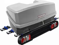 Race 3 Kupplungsträger Fahrradträger 3 Räder + Nekkar Gepäckbox 300 Liter silber