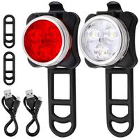Neu LED Fahrradlampe Set USB Akku Radlicht Fahrradlicht Vorne & Hinten Lampe DHL 