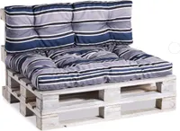 Palettenkissen, Gartensofakissen, Gesteppte Kissen gefüllt mit granuliertem Poulirette-Schaum, viele Farben und Größen PPI (Sitzkissen 120x40, gesteppt Blau-Grau 2)