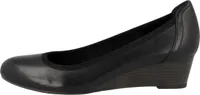 Tamaris Damen Pumps Leder runde Form Keilabsatz 1-22320-20, Größe:40 EU, Farbe:Schwarz