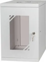 Rack Cabinet 10" 9U, 300mm, Glass Door, Gray