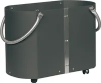 Holzkorb - Holztrage Lienbacher anthrazit mit Rollen 60x32x42cm