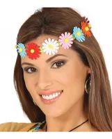 Hippie Haarband Bunte Blumen für Fasching & Motto Party