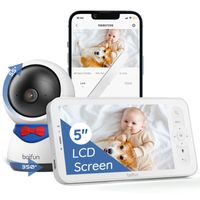 BOIFUN 5" Babyphone mit Kamera APP 1080P, PTZ 350°, Fernüberwachung in Echtzeit, Regionaler Alarm, Geräuscherkennung und Fütterungserinnerung