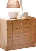 Nachttisch mit drei Schubladen Buche Nachbildung