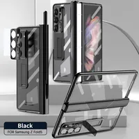 Pouzdro pro Samsung Galaxy Z Fold 5 s magnetickým pantem, stojánkem, držákem na pero, ochrannou fólií na objektiv a displej černé