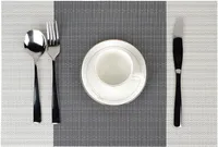 6er Set Platzsets 30x45cm Platzdeckchen Rutschfest Abwaschbar Tischmatten PVC Abgrifffeste Hitzebeständig Tischsets, Platz-Matten für küche, Grau