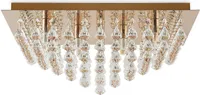 Lindby Rimedia Kristall-Deckenleuchte, gold, 55 cm