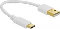 DELOCK USB Ladekabel Typ-A zu USB Type-C 15cm weiß