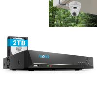 Reolink 8CH 4K PoE NVR Überwachungssystem Rekorder mit 2TB Festplatte Videoüberwachung für IP Kamera Haus, Innen, Außen Sicherheit RLN8-410+Anschlussdose D20 für Dome IP Kamera