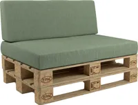 POKAR Palettenkissen Palettenauflagen mit abnehmbarem Bezug Palettensofa, Größe:Set Sitzkissen 120x80 + Rückenkissen 120x40, Farbe:Grün