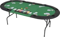 vidaXL Skládací pokerový stůl pro 9 hráčů, 3násobný oválný zelený