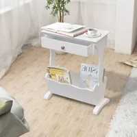 vidaXL Stojan na časopisy Melrose White