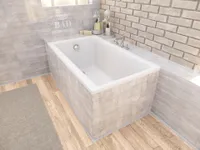 BADLAND Badewanne Rechteck Capri 100x70 mit Ablaufgarnitur und Füßen GRATIS ohne Verkleidung