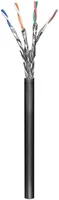 Goobay 77624 Zewnętrzny kabel sieciowy CAT 6, S/FTP (PiMF), czarny, 100 m - CU, AWG 24/1 (pełny), PE