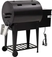 Grill na pellet z półką czarny 94 cm żeliwny