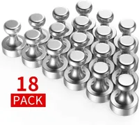 Neodymové magnety, extrémně silné N52 kovové magnety Balení po 18 12 x 16 mm - Nerezové kuželové magnety Magnety na lednici pro magnetickou tabuli, bílou tabuli, nástěnku - s úložným boxem