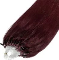 hair2heart Premium Microring Extensions ľudské vlasy rovné - 25 prameňov 0,8g 40cm 55/65 svetlohnedá intenzívna fialovo-mahagónová
