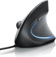 CSL ergonomische Maus kabelgebunden, rechts, optisch, USB Typ-A, 1600 DPI, Vorbeugung gegen Mausarm/Tennisarm (RSI), Schwarz