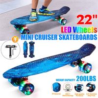 Komplettboard 22" LED Skateboard Funboard Mini Cruiser Skateboard für Kinder DHL 