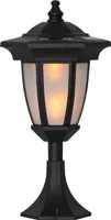 Solárny lampáš Flame, čierny, súmrakový senzor, H 63 cm