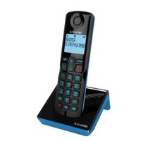 Alcatel S280 SOLO BLUE, DECT-Telefon, Kabelloses Mobilteil, Freisprecheinrichtung, 50 Eintragungen, Anrufer-Identifikation, Schwarz, Blau