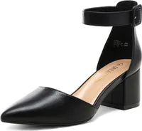 DREAM PAIRS Hochzeitsschuhe Damen Spangenpumps Tanzschuhe Sandaletten mit Blockabsatz Slingback Pumps,Size 40.5,Schwarz/Pu,ANNEE