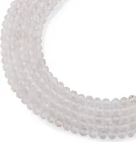 Korálky z minerálu Křišťál 4mm broušené - 18 cm