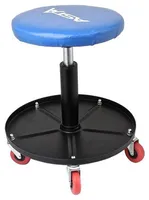 ASTA | Werkstatthocker, Höhenverstellbar, 135 kg Belastbarkeit, Drehhocker, Werkzeugablage, 360° drehbar, Rollen, Werkstattsitz