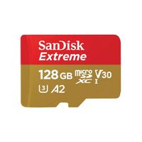 SanDisk Extreme A2 U3 V30 190 MB/s microSD microSDXC 128GB + Rescue PRO DeluxeRed Gold Neu