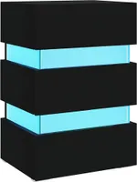 vidaXL LED-Nachttisch Schwarz 45x35x67 cm Holzwerkstoff