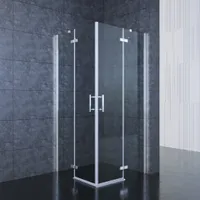 Duschkabine falttür 100x80x195cm Eckeinstieg Bad Eckdusche Pendeltür Falttür Nano Glas Drehfalttür