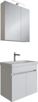 Planetmöbel Badmöbel Set Waschtisch mit Spiegelschrank 60 cm weiß