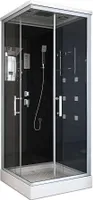 HOME DELUXE - Komplettdusche WAVE S - Schwarz, Maße 90 x 80 - inkl. Radio, Regendusche und komplettem Zubehör I Fertigdusche, Dusche, Duschtempel