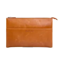 NEGOTIA Alpha - Laptop Folio 14 Inch - kožené pouzdro na notebook 14'' MacBook Pro a Air 13,3 Inch - taška na notebook - hnědá